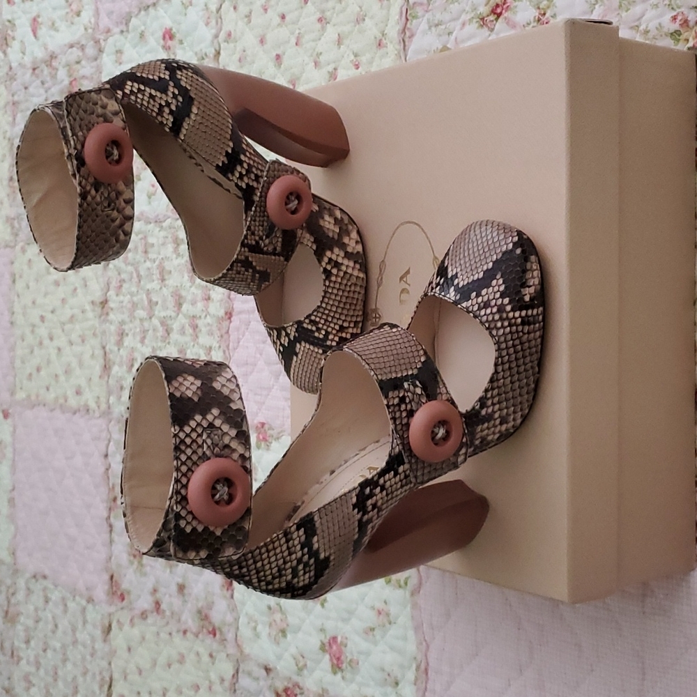 Prada Python Ankle Strap Marry Jane Pumps Calzatu… - image 1